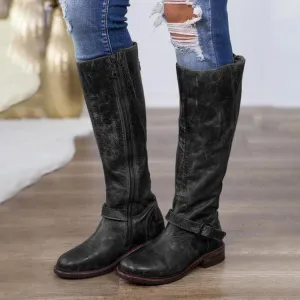 Chicvane Women's Retro British Stylish Zipper Closure Chunky Heel Ankle Boots