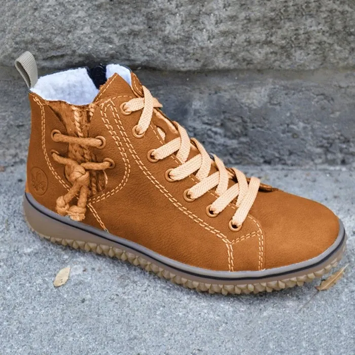 Chicvane Women's Winter Ankle Martin boots Lace Up Anti-Slip Cotton Lined Ankle Boots