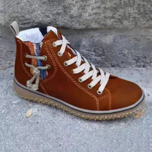 Chicvane Women's Winter Ankle Martin boots Lace Up Anti-Slip Cotton Lined Ankle Boots
