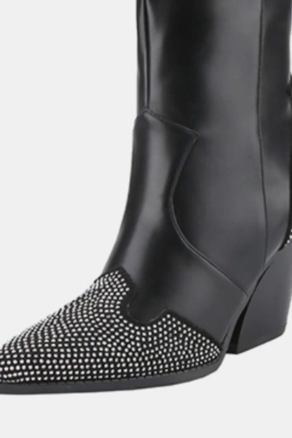 Chunky Heel Rhinestone Western Cowboy Boots (Online Only)