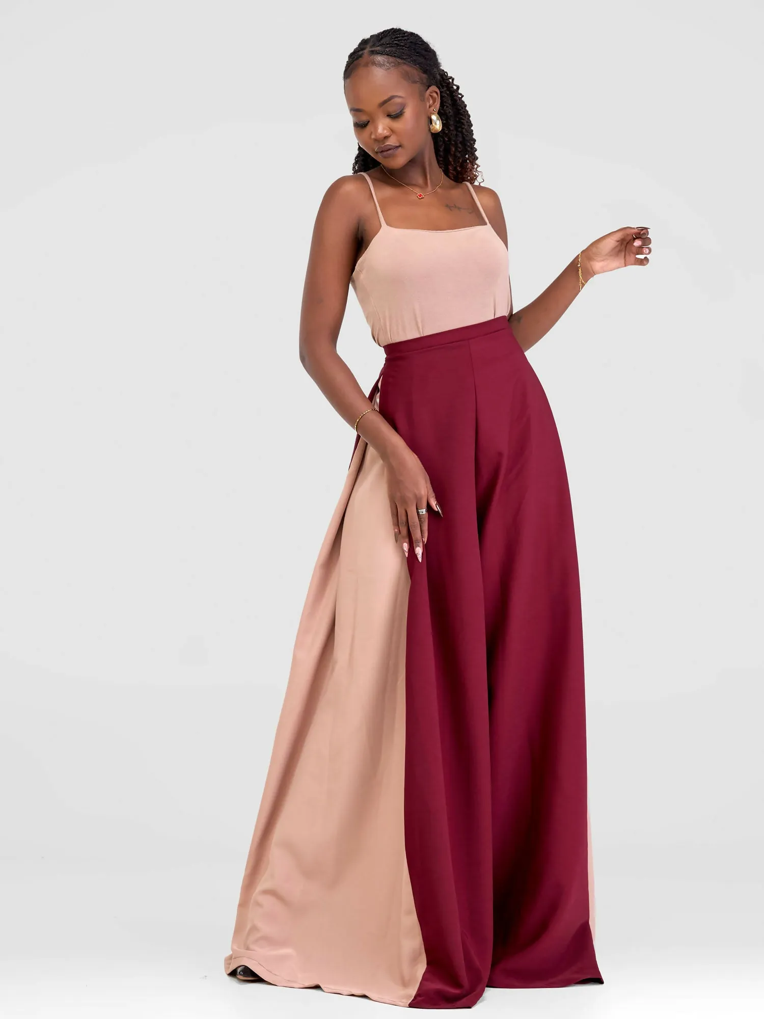 Cinta Palazzo Pant - Maroon