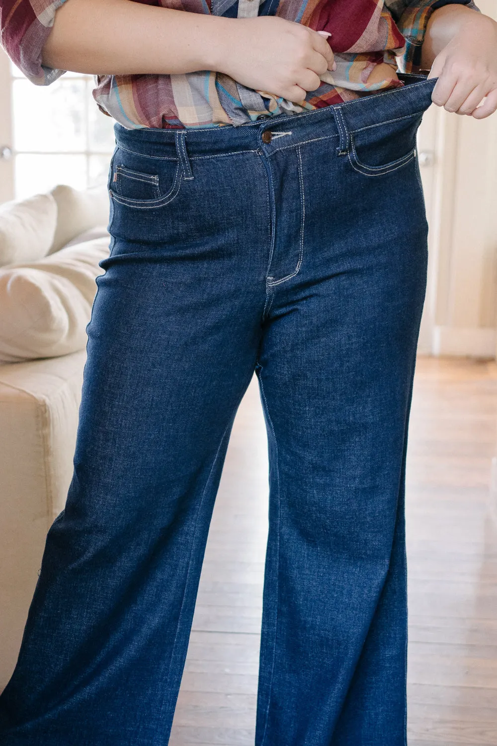Claire High Rise Tummy Control Retro Wide Leg Jeans - PLUS
