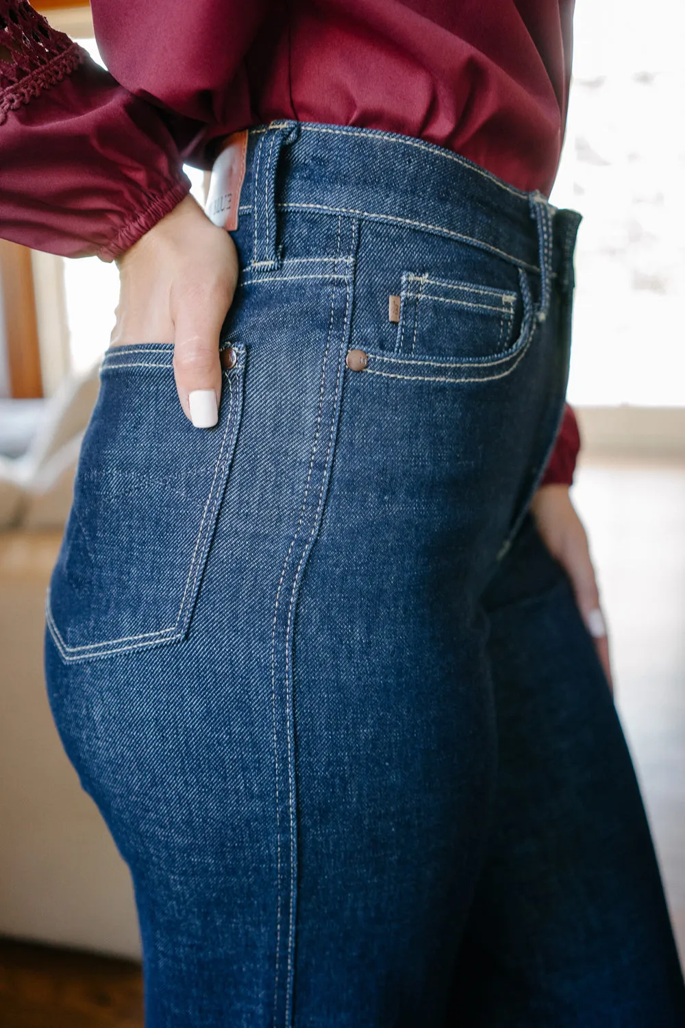 Claire High Rise Tummy Control Retro Wide Leg Jeans