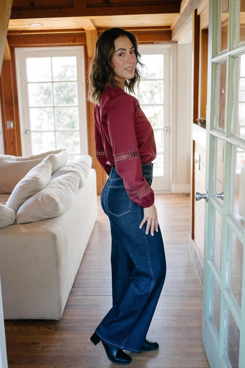 Claire High Rise Tummy Control Retro Wide Leg Jeans