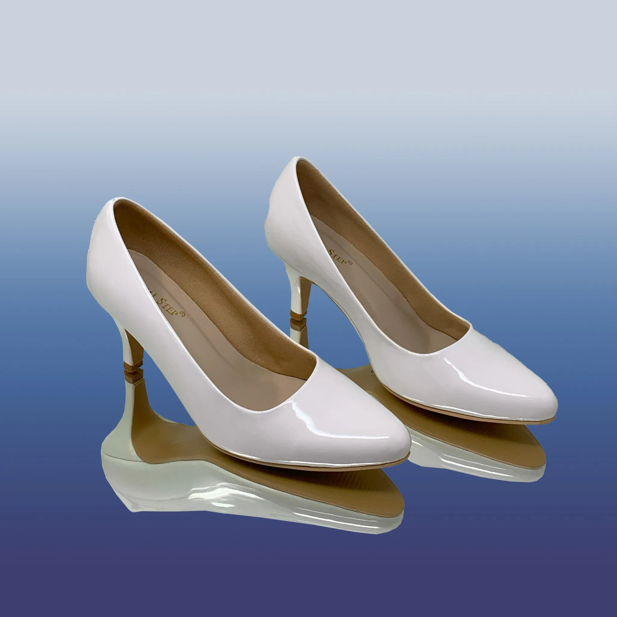 Classic White Patent Leather Pumps