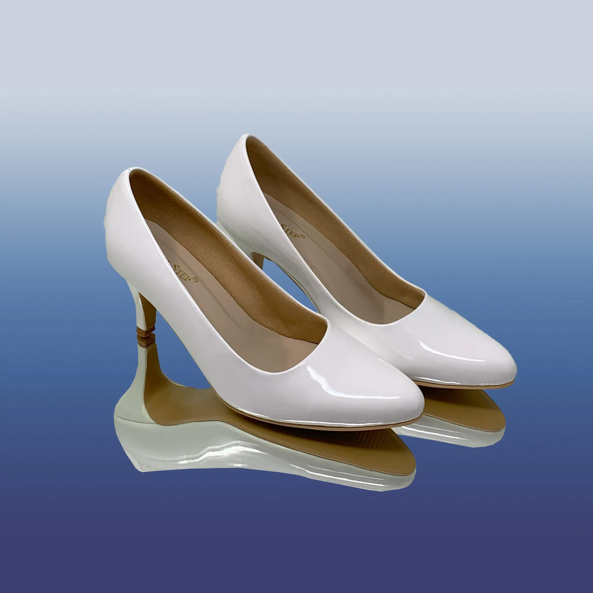 Classic White Patent Leather Pumps