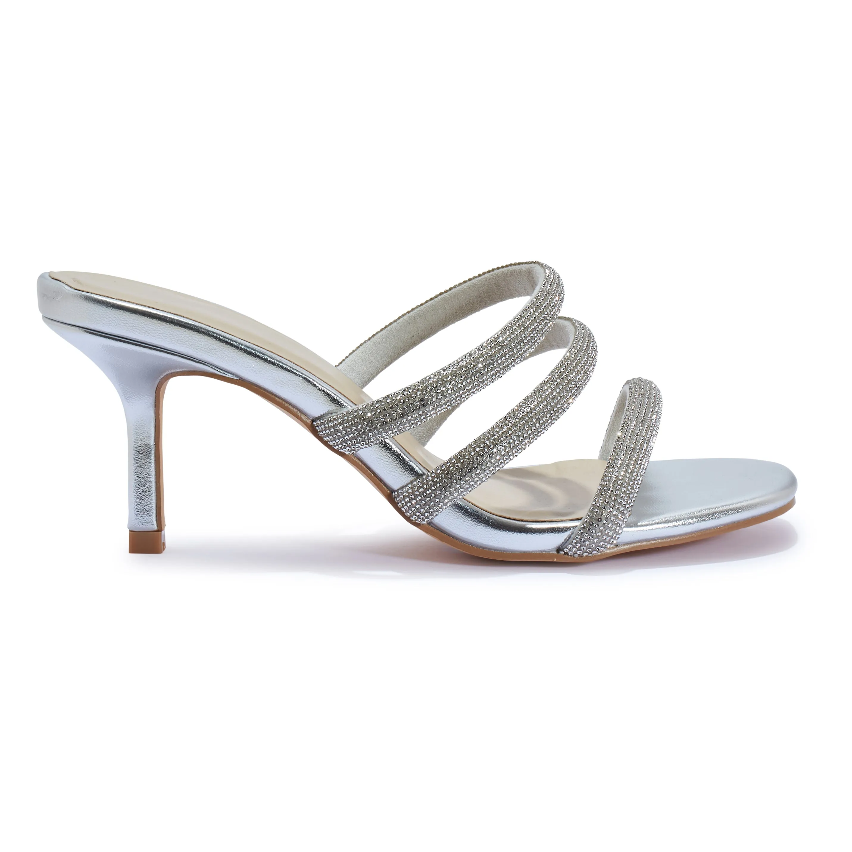 CLOVE2 LOW HEEL DIAMANTE SLIP ON