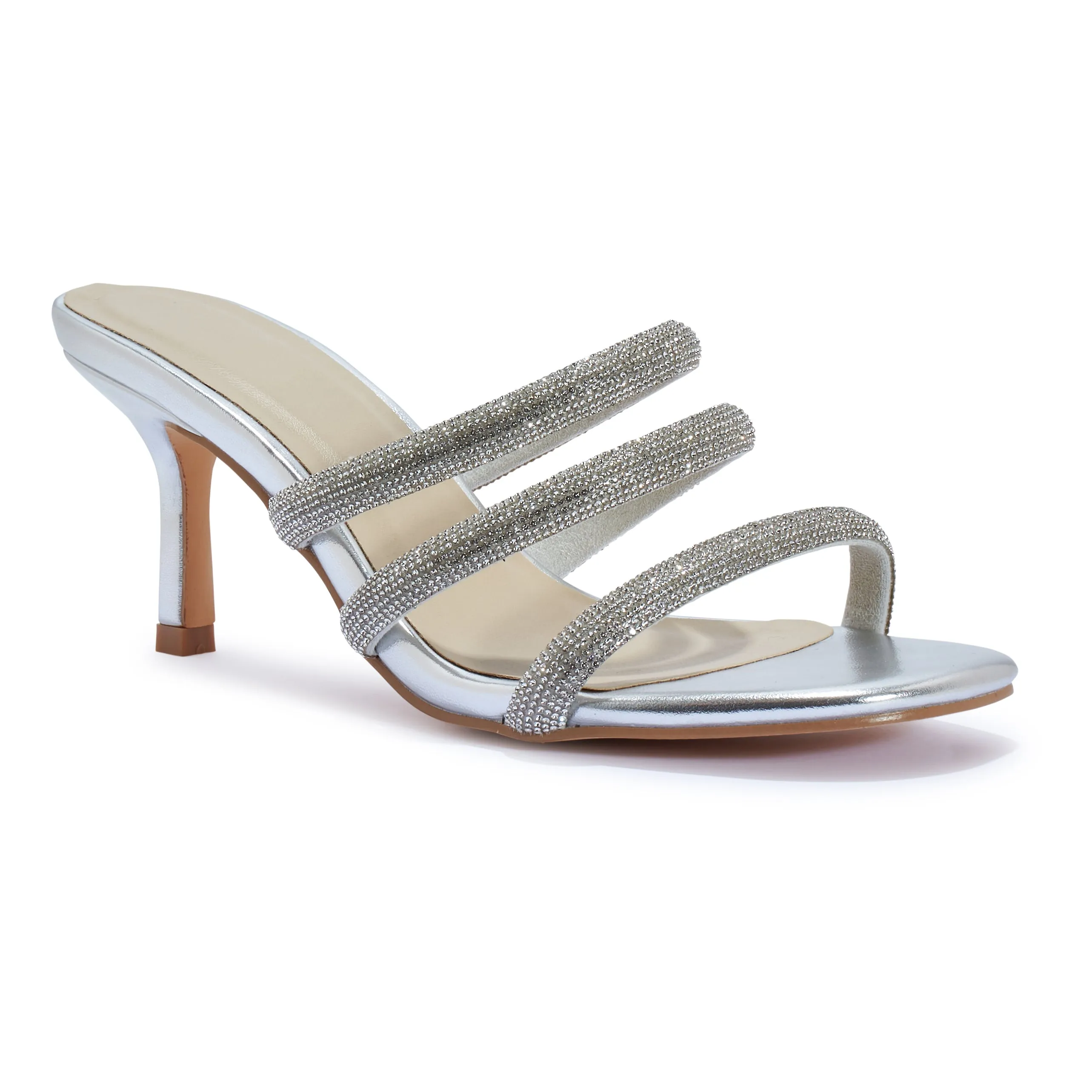 CLOVE2 LOW HEEL DIAMANTE SLIP ON