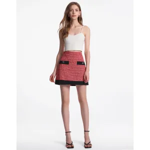 Contrast Panel Skirt - Red