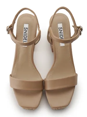 Cork Studded Ankle-Strap Heeled Sandals