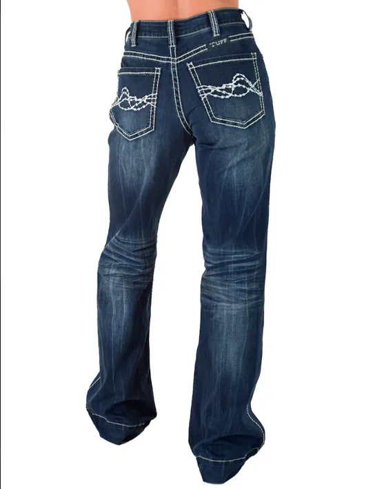Cowgirl Tuff Edgy Wide Leg Jeans
