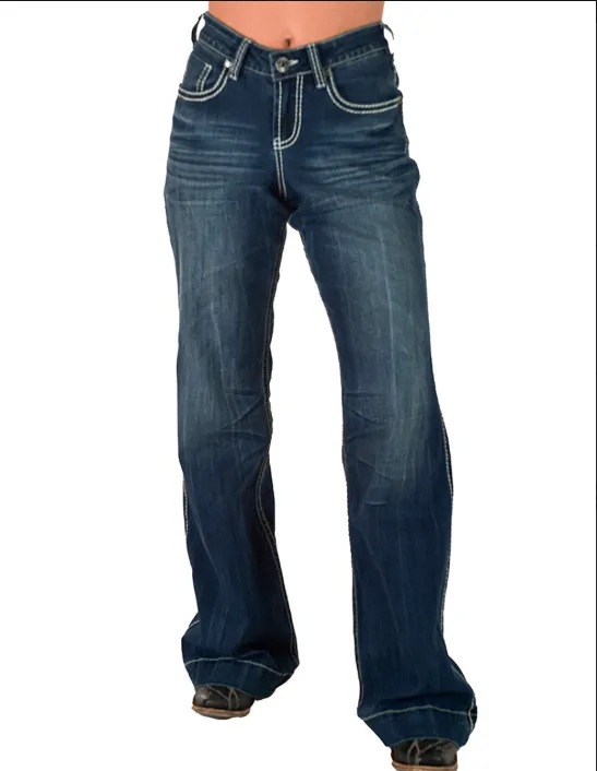 Cowgirl Tuff Edgy Wide Leg Jeans