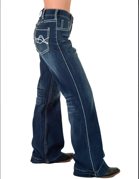 Cowgirl Tuff Edgy Wide Leg Jeans