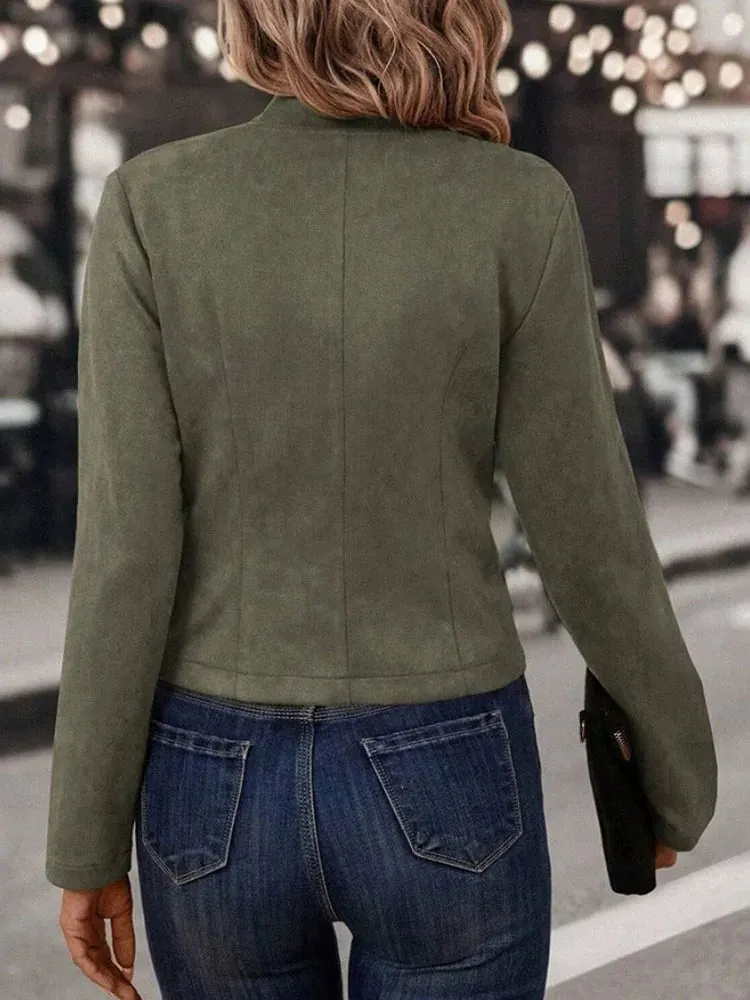 CozyChic Suede Jacket : Elegant Comfort