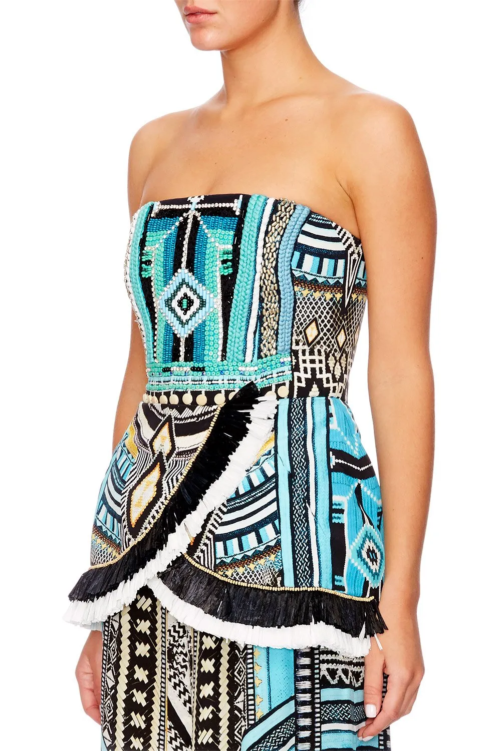CROSS OVER PEPLUM TOP RUNAWAY READY