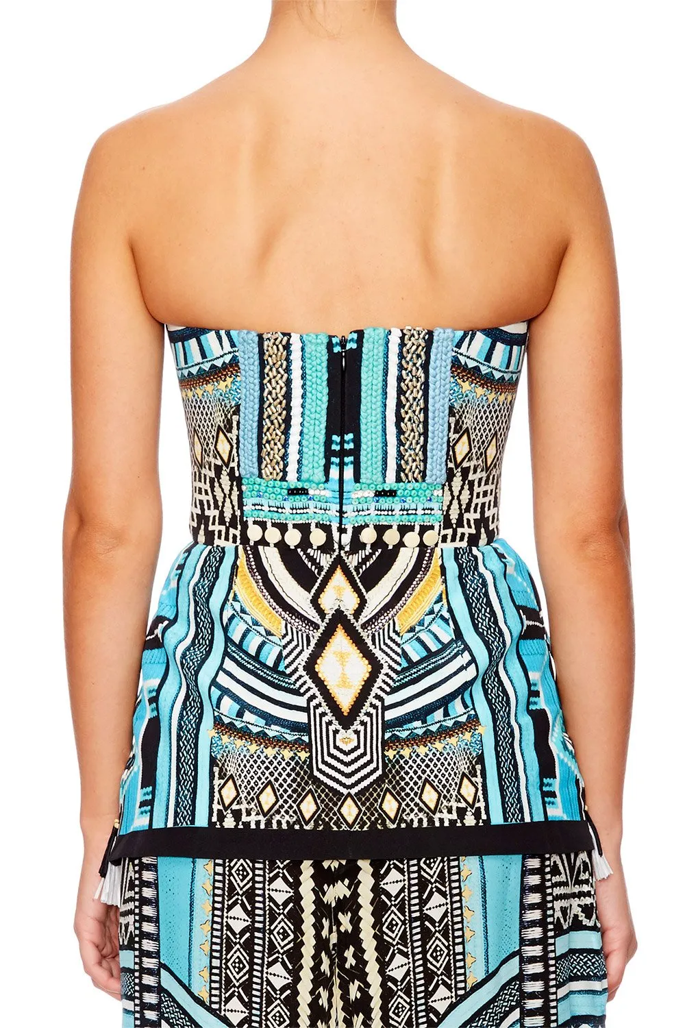 CROSS OVER PEPLUM TOP RUNAWAY READY