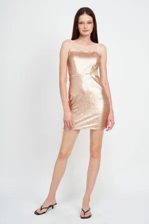 Cut Out Sequin Mini Dress