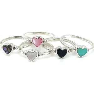 Dainty Inlaid Heart Ring