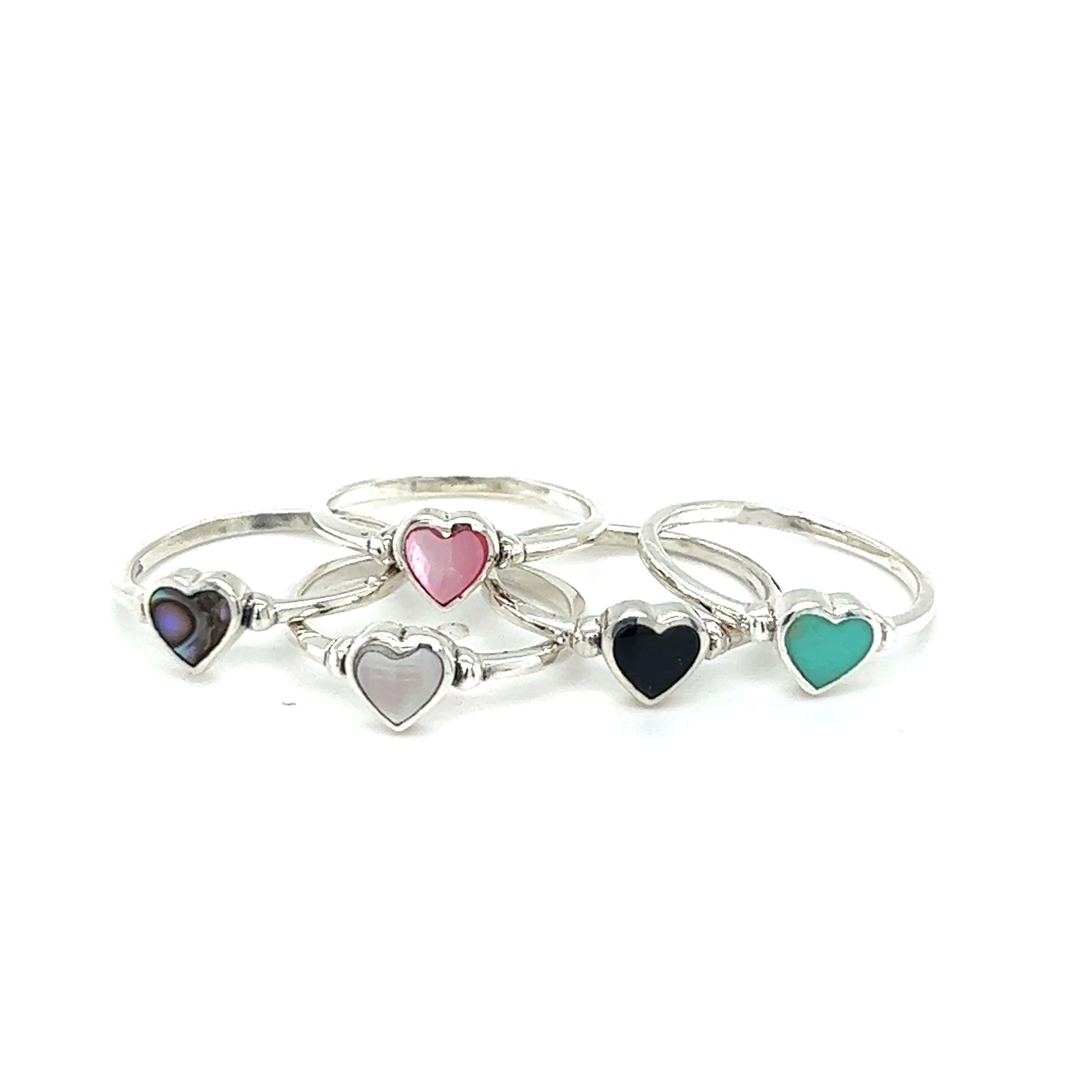 Dainty Inlaid Heart Ring