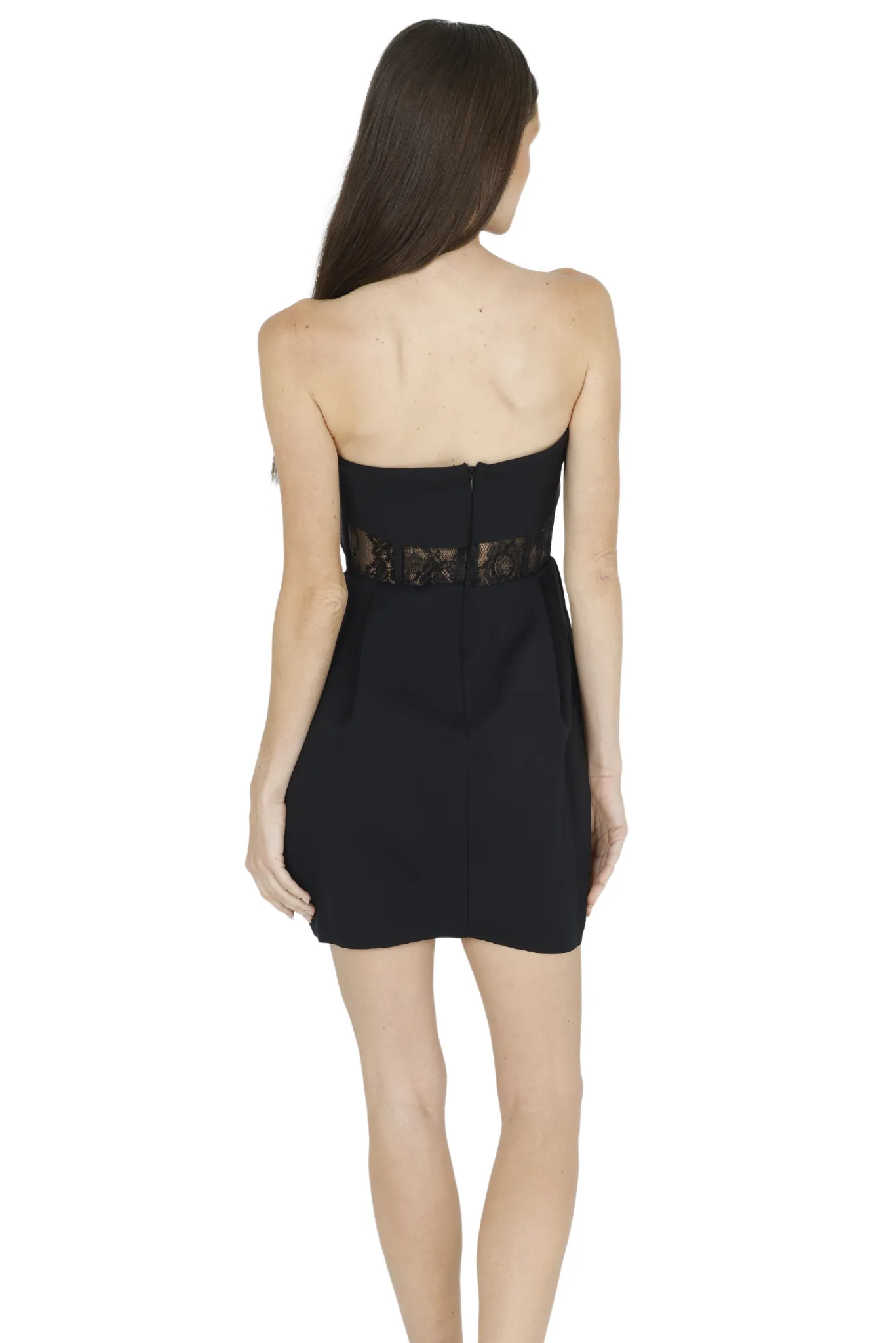 Daisy Strapless Lace Corset Dress (Black)