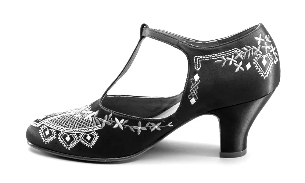 Daisy Women's Embroidered T-Straps (Purple)