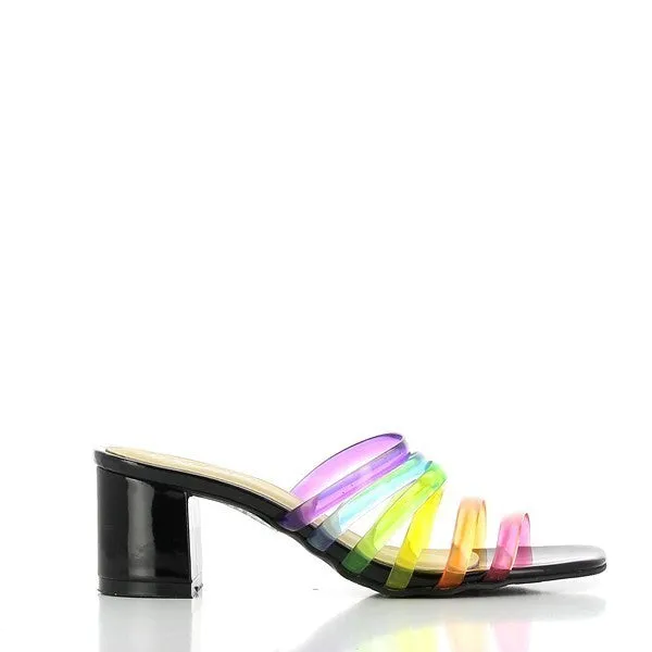 Dalessi Diffuse Black & Rainbow Slides