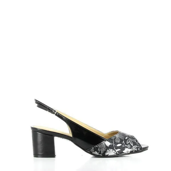Dalessi Duprey Black & Silver Slingback Sandals