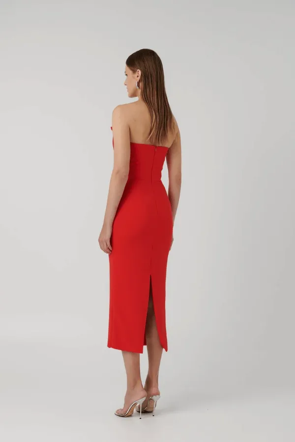 Danna Midi Dress Cherry Red