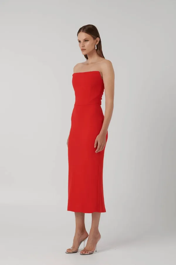Danna Midi Dress Cherry Red