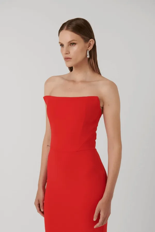 Danna Midi Dress Cherry Red