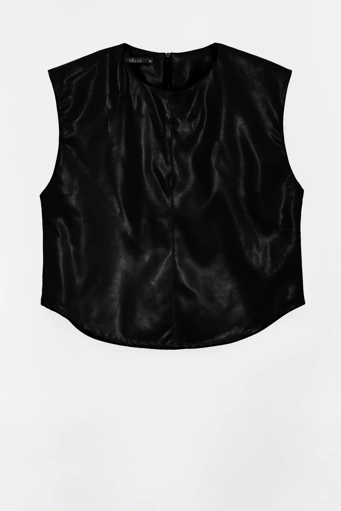 Deluc Black Sleeveless Faux Leather Top