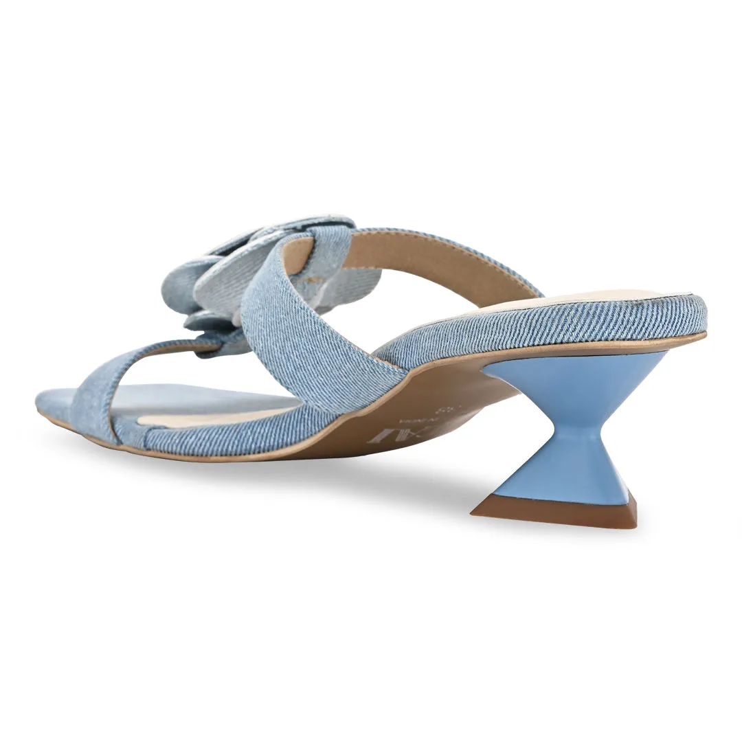 Denim Flower Heel
