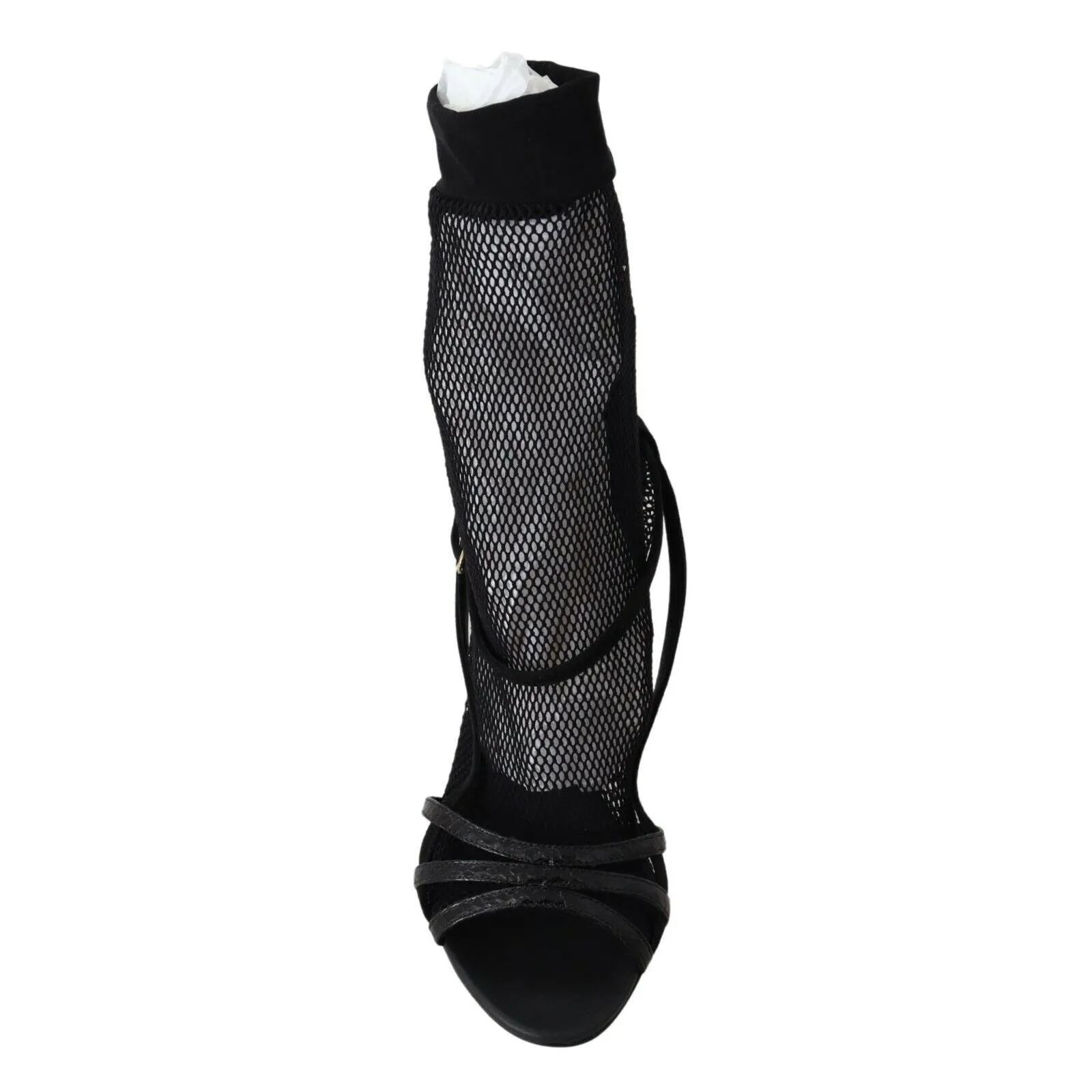 Dolce & Gabbana Chic Black Mesh Stiletto Sandals