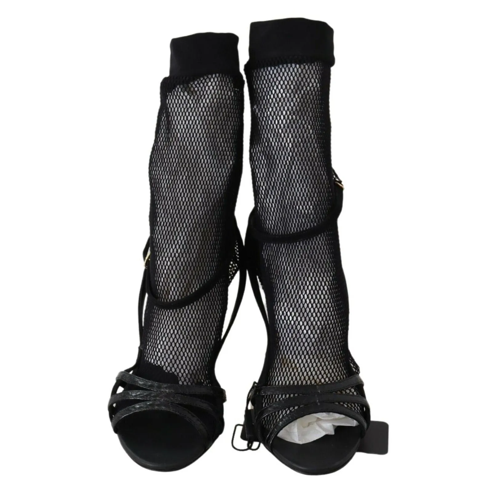 Dolce & Gabbana Chic Black Mesh Stiletto Sandals