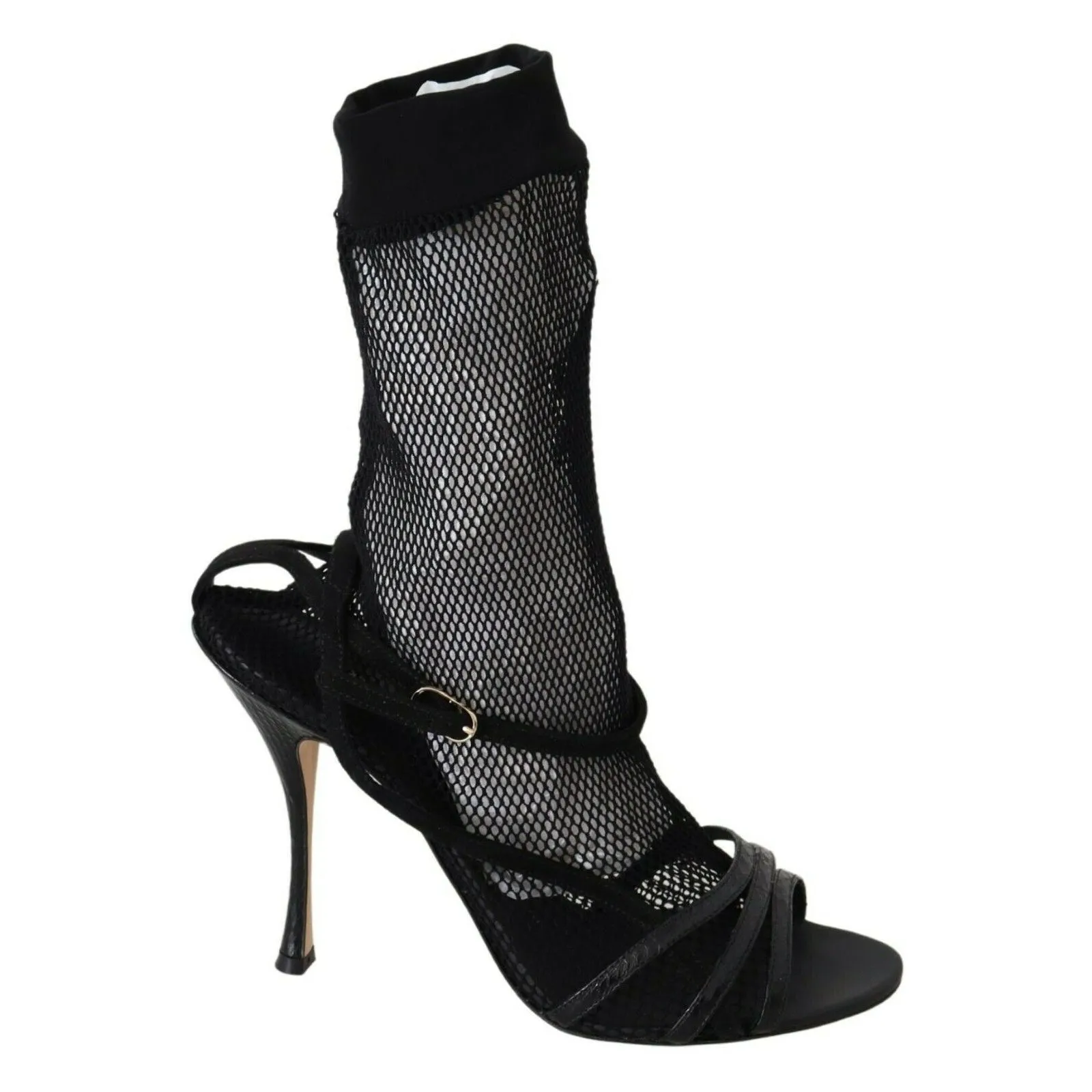 Dolce & Gabbana Chic Black Mesh Stiletto Sandals