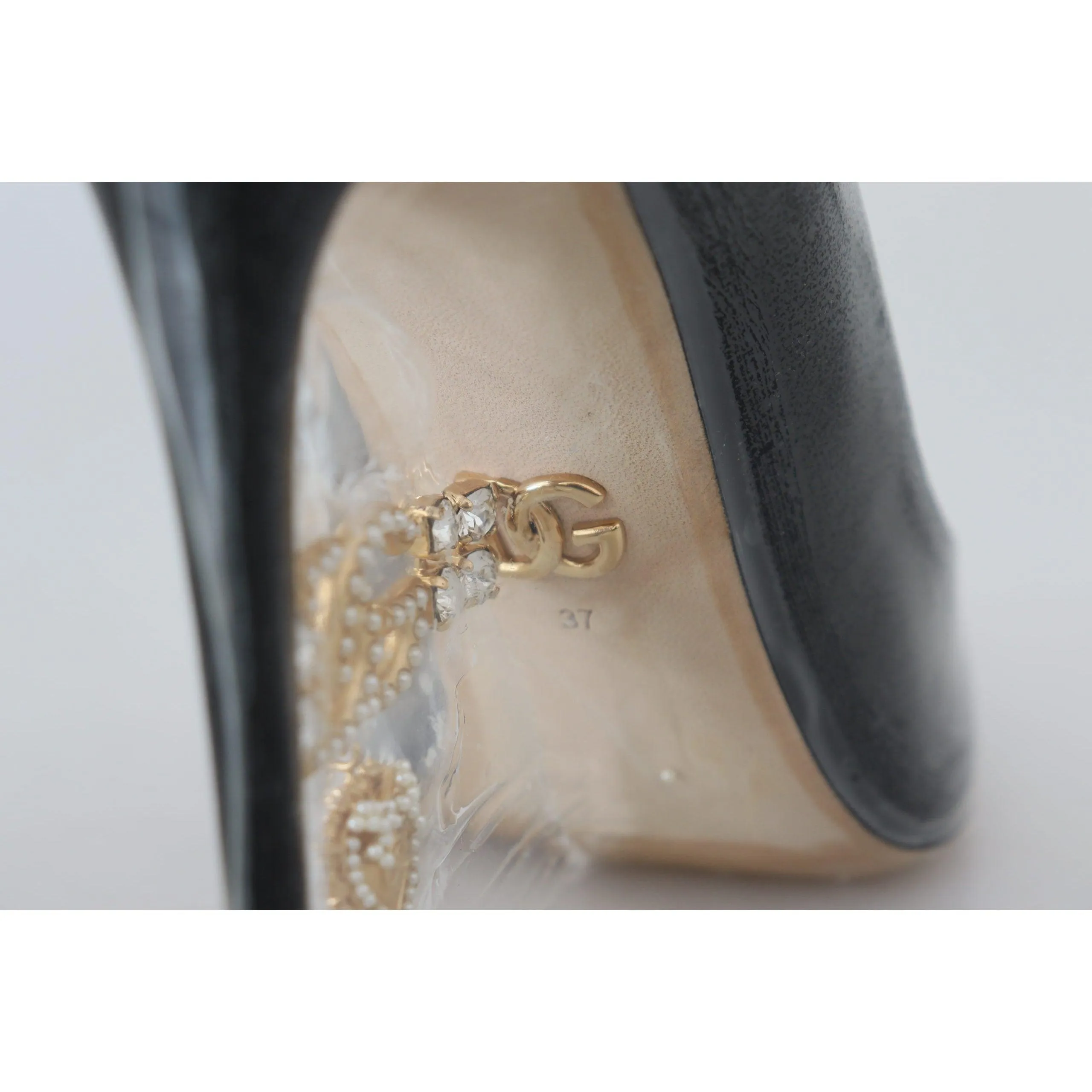 Dolce & Gabbana Elegant Black Gold Detail Heels Pumps