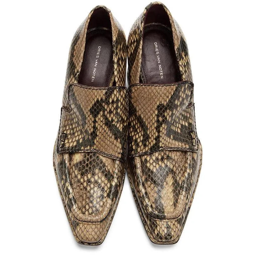 Dries Van Noten Beige Snake Oxford Heels