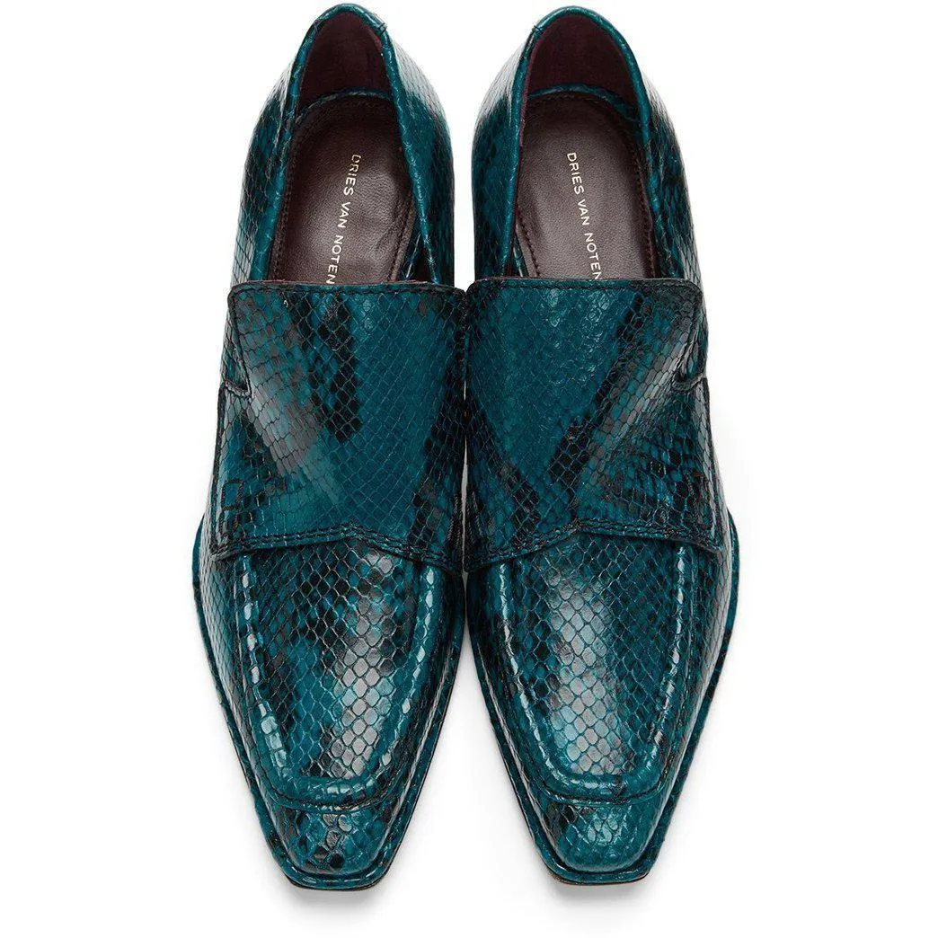Dries Van Noten Blue Snake Oxford Heels