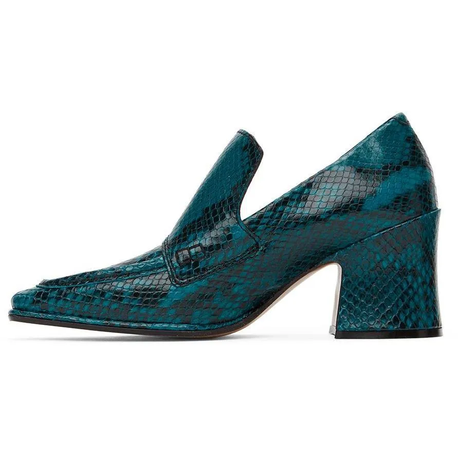 Dries Van Noten Blue Snake Oxford Heels