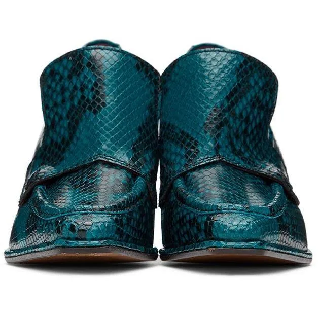 Dries Van Noten Blue Snake Oxford Heels