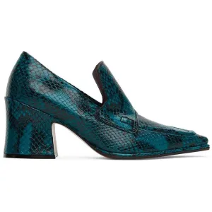Dries Van Noten Blue Snake Oxford Heels
