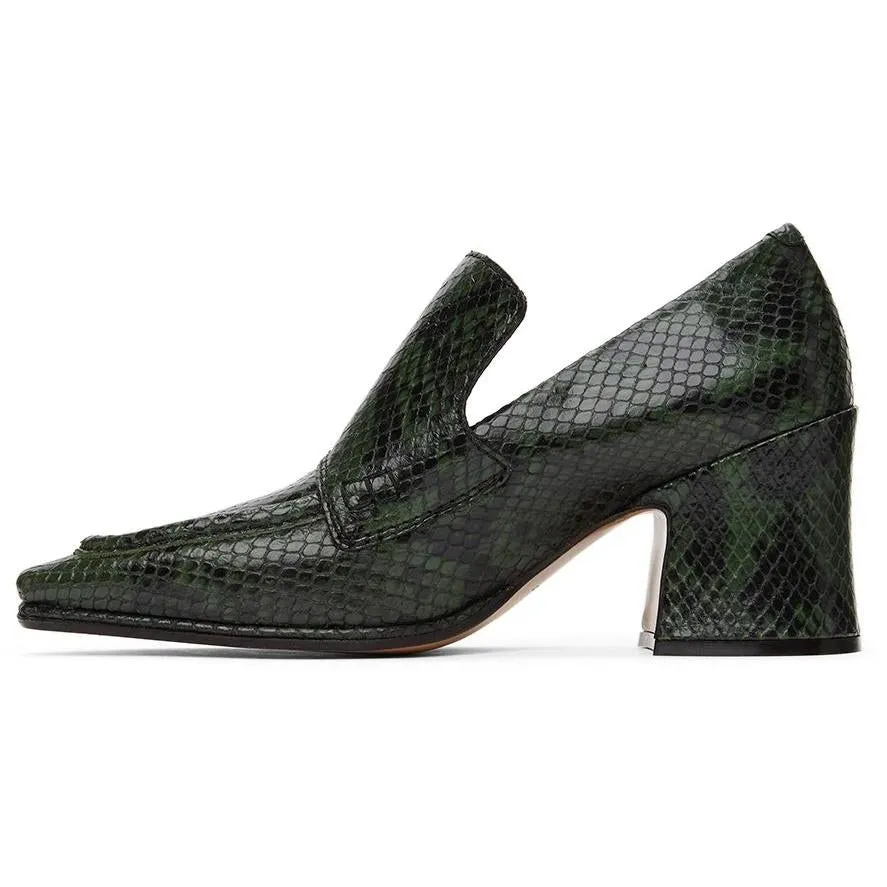 Dries Van Noten Green Snake Oxford Heels
