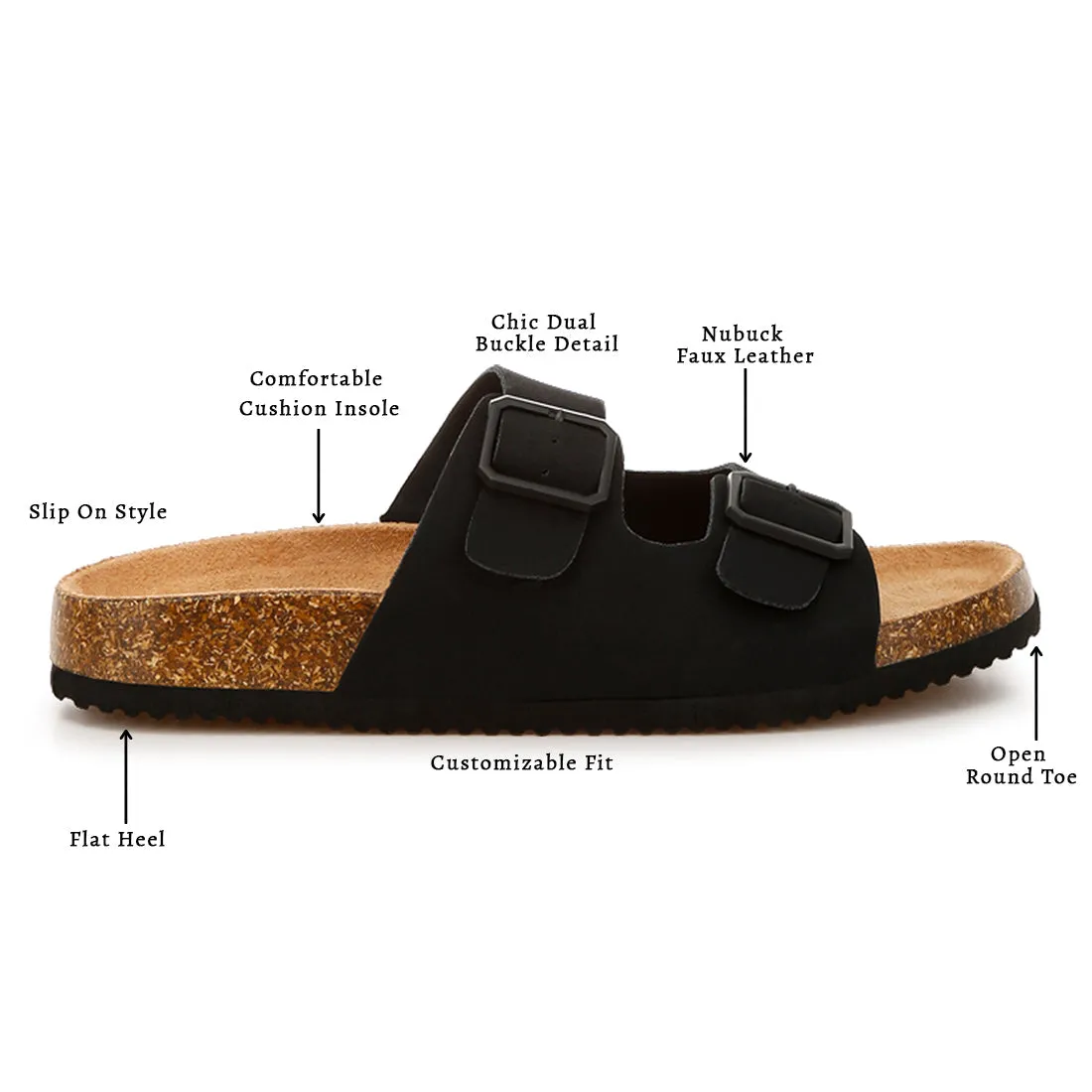 Dual Strap Buckle Flats
