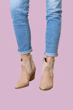 East Lion Corp Rhinestone Ankle Cowgirl Booties