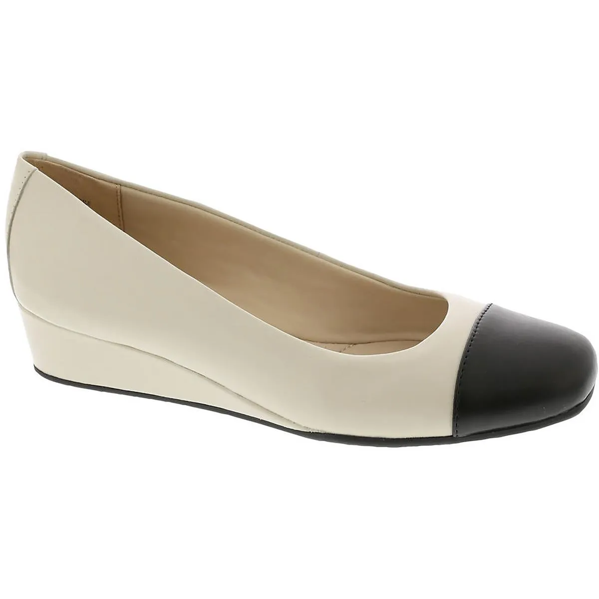 Easy Spirit Womens Gracey 8 Leather Slip On Wedge Heels