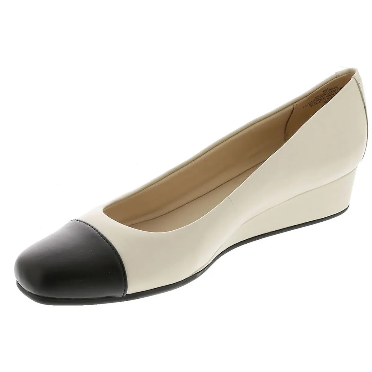 Easy Spirit Womens Gracey 8 Leather Slip On Wedge Heels