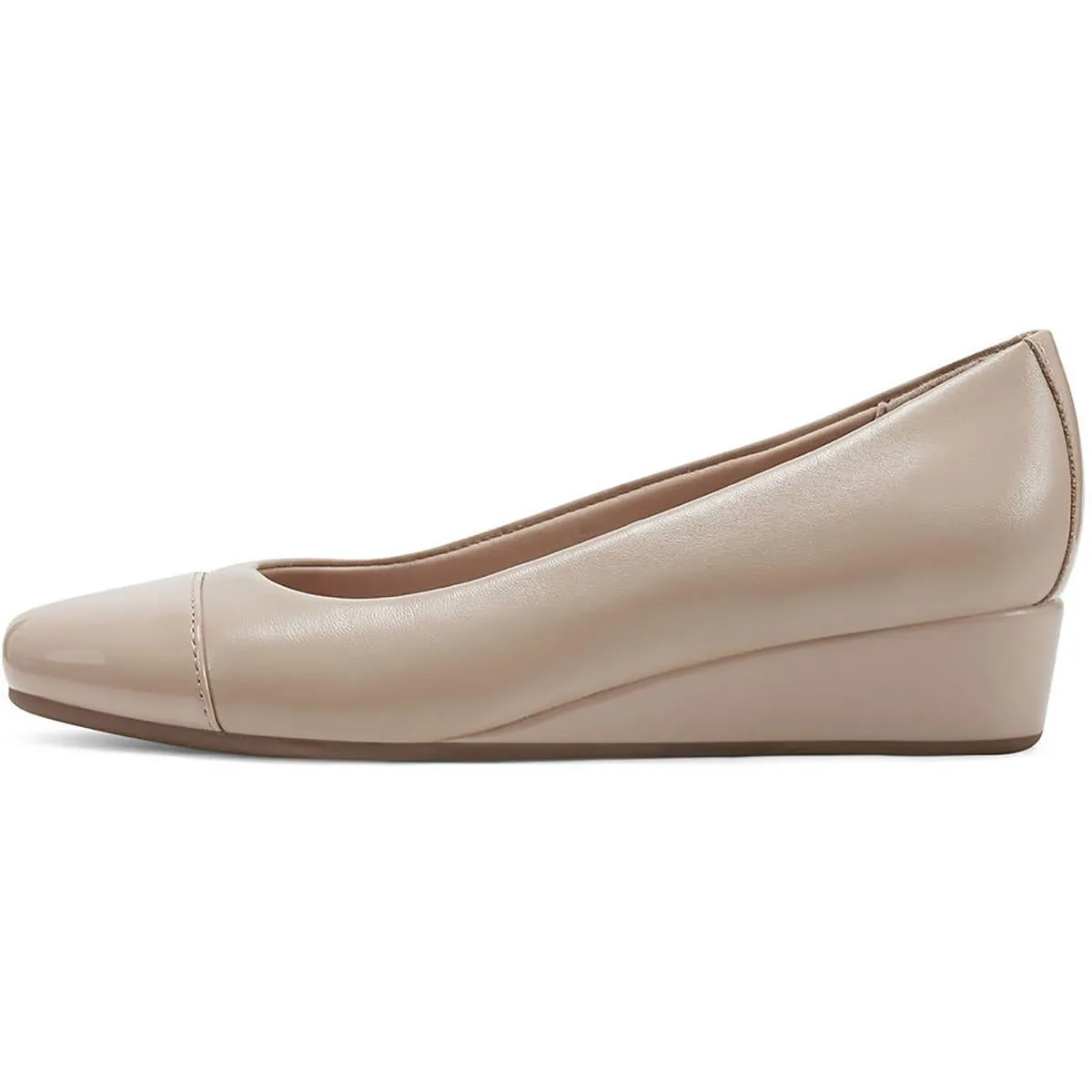 Easy Spirit Womens Gracey 8 Leather Slip On Wedge Heels