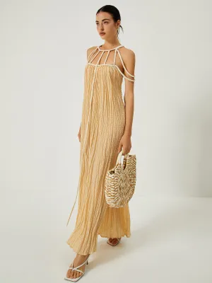 Elara Draped Halterneck Maxi Dress