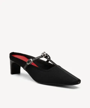 Elegant Cut Out Heeled Mules