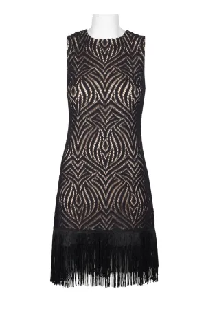 Elegant Sleeveless Lace Dress with Stylish Zipper Back by Julia Jordan